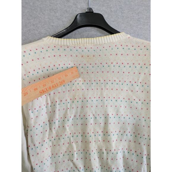 Culpepper Square‎ Granny Sweater Women's M Cream Embroidered Knitted Cottagecore - Picture 8 of 9